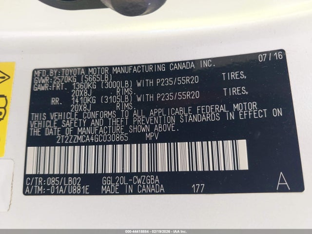 Продаж на аукціоні авто 2016 Lexus Rx 350, vin: 2T2ZZMCA4GC030865, номер лоту: 44418884