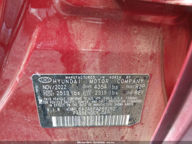 KMHL64JA6PA289282 Hyundai SONATA SEL