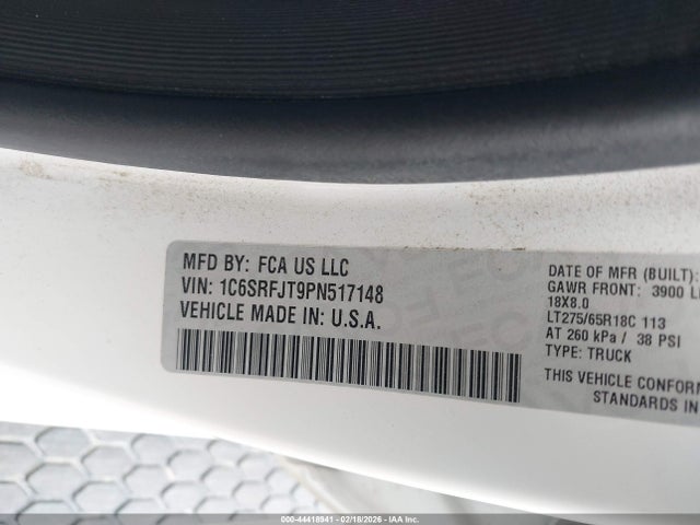 1C6SRFJT9PN517148 RAM 1500 Laramie 4x4 5&#039;7 Box