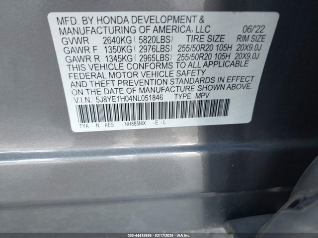 2022 ACURA MDX 5J8YE1H04NL051846 Photo 8