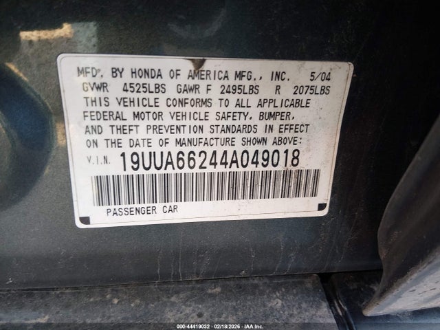 Продажа на аукционе авто 2004 Acura Tl, vin: 19UUA66244A049018, номер лота: 44419032