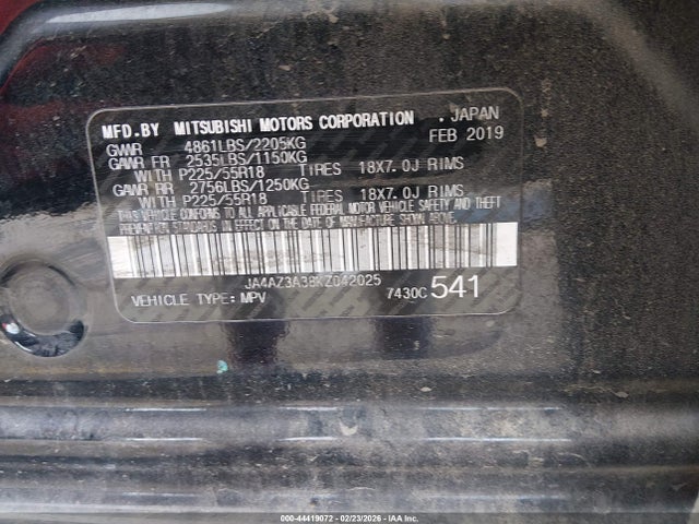 Продажа на аукционе авто 2019 Mitsubishi Outlander Sel, vin: JA4AZ3A38KZ042025, номер лота: 44419072