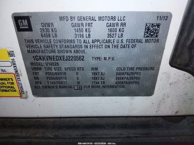 1GKKVNEDXEJ220562 GMC Acadia Sle-1