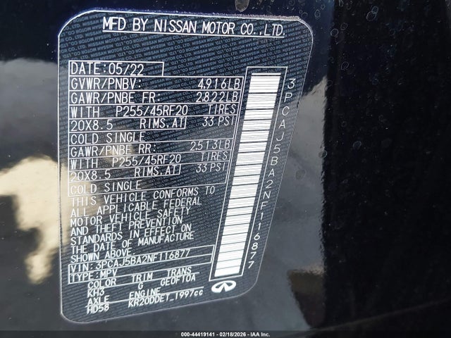 2022 INFINITI QX50 3PCAJ5BA2NF116877 Photo 8