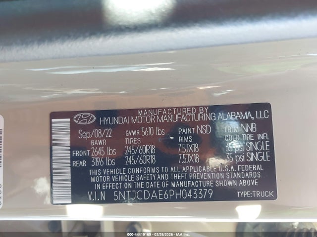Продаж на аукціоні авто 2023 Hyundai Santa Cruz Sel, vin: 5NTJCDAE6PH043379, номер лоту: 44419169