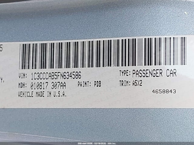 Aukcja sprzedaży 2015 Chrysler 200 Limited, vin: 1C3CCCAB5FN634586, numer aukcji: 44419306