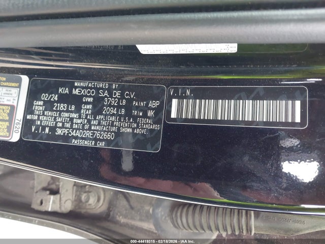 3KPF54AD2RE762660 KIA Forte Gt-line