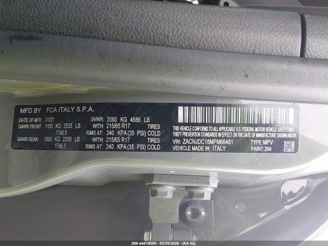 2021 JEEP RENEGADE ZACNJDC18MPM66481 Photo 8