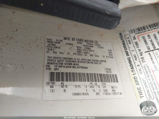 2008 FORD EXPEDITION EL 1FMFK20518LA79924 Photo 8