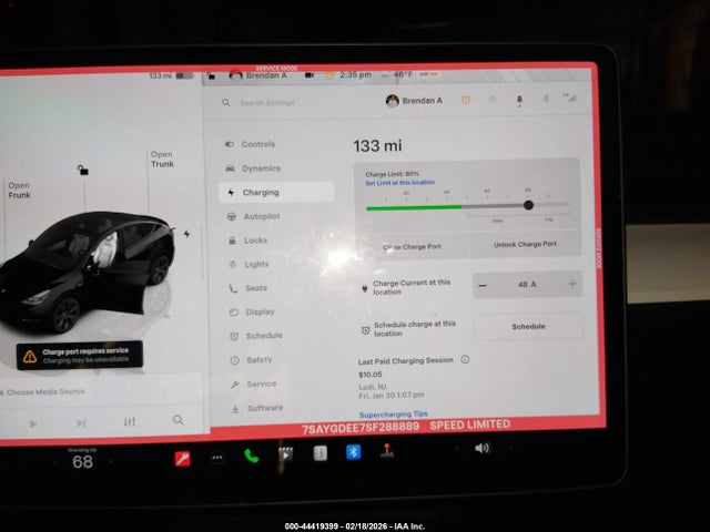 2025 Tesla Model Y Long Range Dual Motor All-wheel Drive მანქანა იყიდება აუქციონზე, vin: 7SAYGDEE7SF288889, აუქციონის ნომერი: 44419399