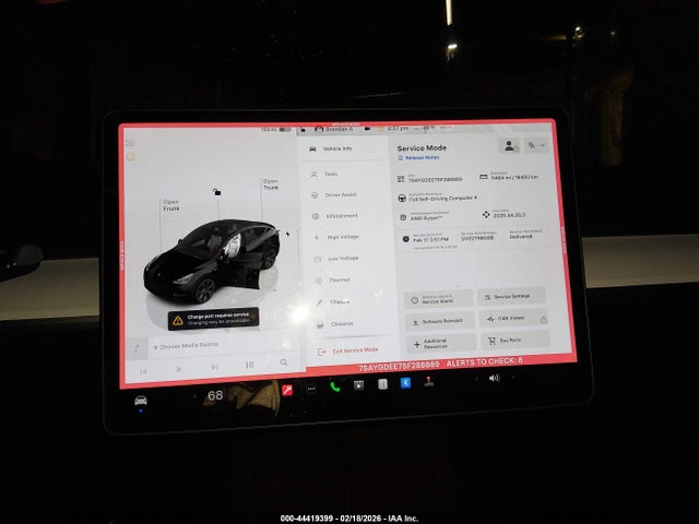 2025 Tesla Model Y Long Range Dual Motor All-wheel Drive მანქანა იყიდება აუქციონზე, vin: 7SAYGDEE7SF288889, აუქციონის ნომერი: 44419399