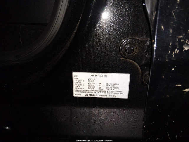 2025 Tesla Model Y Long Range Dual Motor All-wheel Drive მანქანა იყიდება აუქციონზე, vin: 7SAYGDEE7SF288889, აუქციონის ნომერი: 44419399