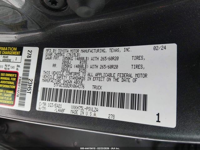 2024 TOYOTA TUNDRA HYBRID 5TFWC5DB2RX064376 Photo 8