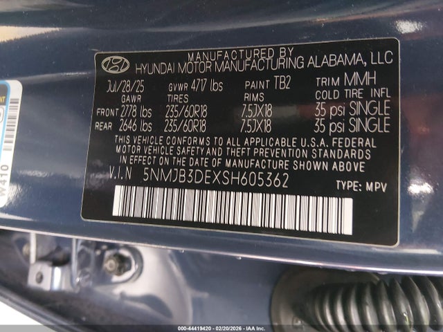 Hyundai TUCSON SEL 2025 5NMJB3DEXSH605362 Image 9