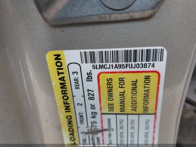 2015 LINCOLN MKC 5LMCJ1A95FUJ03874 Photo 8