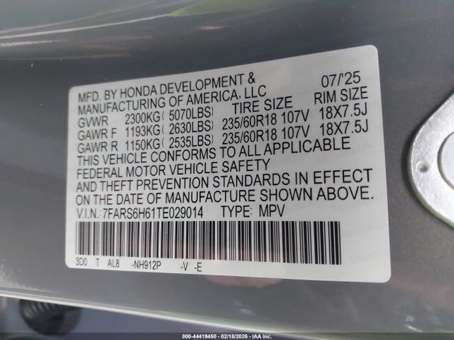 7FARS6H61TE029014 Honda Cr-v Hybrid Awd Trailsport