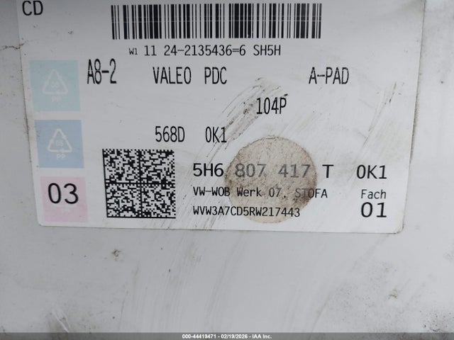 WVW3A7CD5RW217443 Volkswagen Golf Gti 2.0t Se