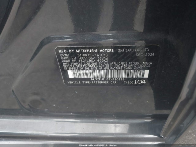 2024 MITSUBISHI MIRAGE G4 ML32FUFJ3RHF20292 Photo 8