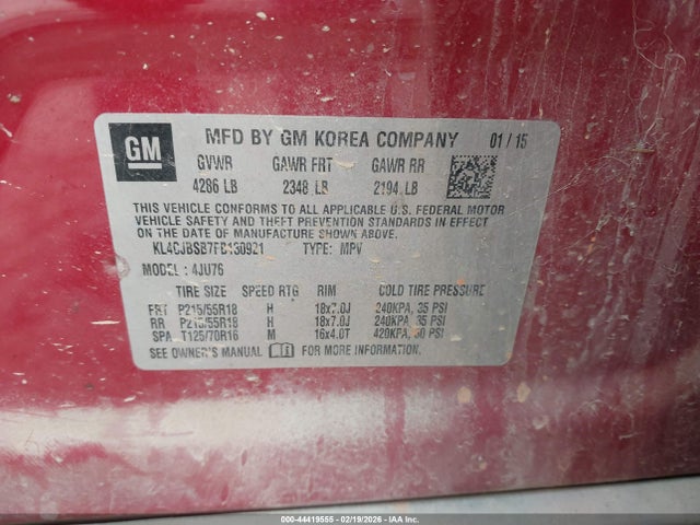 Aukcja sprzedaży 2015 Buick Encore Convenience, vin: KL4CJBSB7FB130921, numer aukcji: 44419555