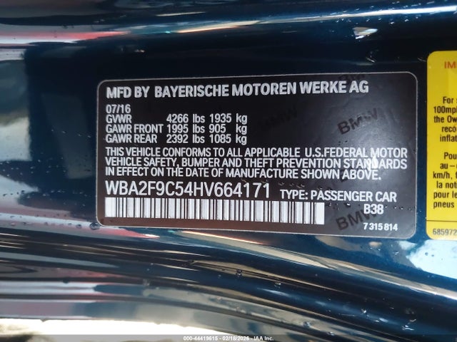 Продаж на аукціоні авто 2017 Bmw 230i, vin: WBA2F9C54HV664171, номер лоту: 44419615