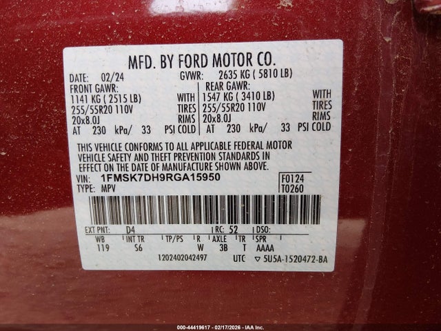 2024 FORD EXPLORER 1FMSK7DH9RGA15950 Photo 8