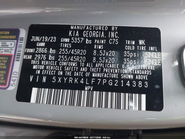 2023 KIA SORENTO 5XYRK4LF7PG214383 Photo 8