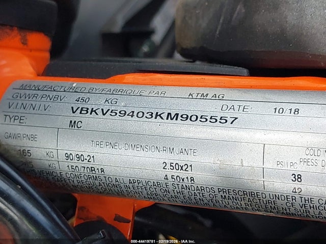KTM 1290 Super Adventure R 2019 VBKV59403KM905557 Image 10