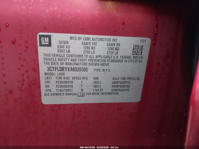 2010 GMC TERRAIN 2CTFLDEYXA6325095 Photo 8