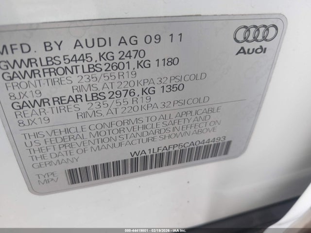 2012 AUDI Q5 WA1LFAFP5CA044493 Photo 8