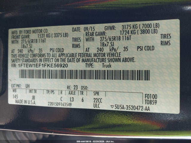 2015 FORD F-150 1FTEW1EF1FKE56920 Photo 8