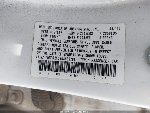 1HGCR2F59GA035286 Honda Accord Sport