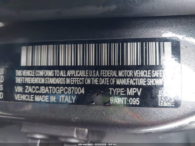 Jeep Renegade Sport 2016 ZACCJBAT0GPC87004 Image 9
