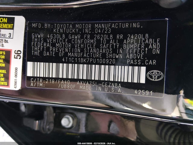 4T1C11BK7PU100920 Toyota CAMRY LE