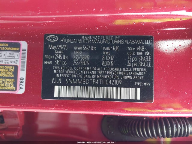 5NMMBDTB4TH042109 Genesis Gv70 2.5t Advanced