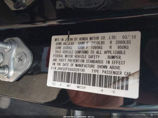 Продажа на аукционе авто 2010 Acura Tsx 2.4, vin: JH4CU2F66AC026190, номер лота: 44419912