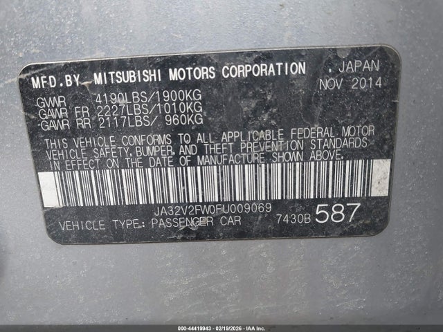 2015 MITSUBISHI LANCER JA32V2FW0FU009069 Photo 8