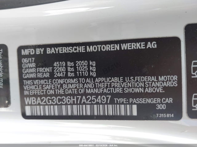 2017 BMW 2 SERIES WBA2G3C36H7A25497 Photo 8