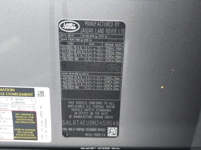 Land Rover Discovery P360 S R-dynamic 2022 SALRT4EU9N2459548 Image 9