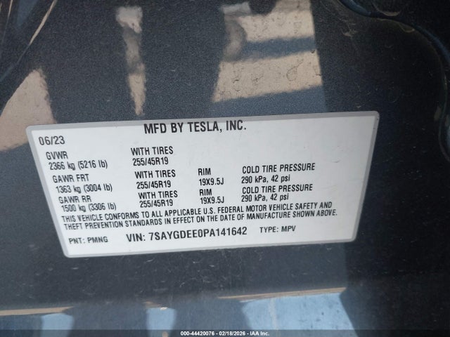 2023 TESLA MODEL Y 7SAYGDEE0PA141642 Photo 8