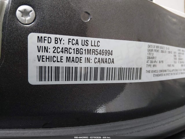 2021 CHRYSLER PACIFICA 2C4RC1BG1MR546994 Photo 8