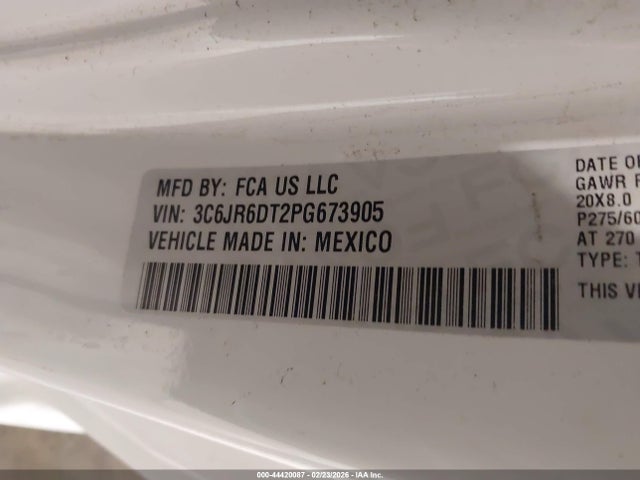 Продажа на аукционе авто 2023 Ram 1500 Classic Tradesman  4x2 8' Box, vin: 3C6JR6DT2PG673905, номер лота: 44420087