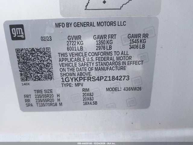 Продажа на аукционе авто 2023 Cadillac Xt6 Awd Premium Luxury, vin: 1GYKPFRS4PZ184273, номер лота: 44420100