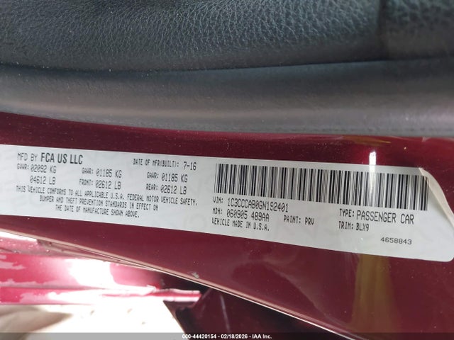 2016 Chrysler 200 Limited Platinum მანქანა იყიდება აუქციონზე, vin: 1C3CCCAB0GN192401, აუქციონის ნომერი: 44420154