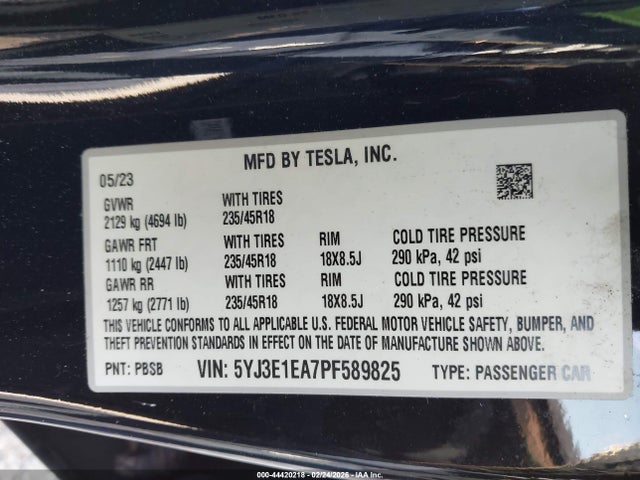 2023 TESLA MODEL 3 5YJ3E1EA7PF589825 Photo 8