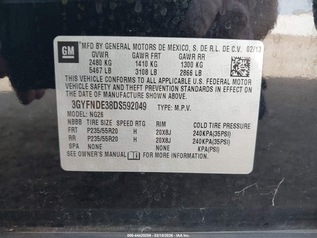 2013 CADILLAC SRX 3GYFNDE38DS592049 Photo 8