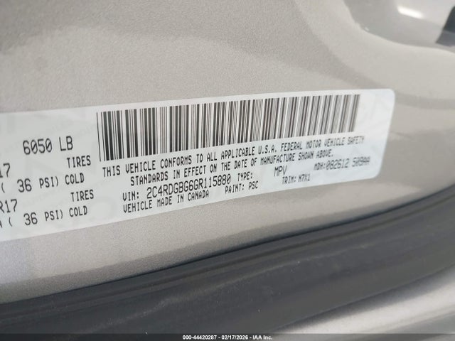 2C4RDGBG6GR115880 Dodge Grand Caravan Se Plus