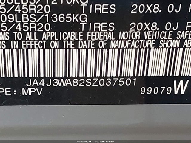 Aukcja sprzedaży 2025 Mitsubishi Outlander Sel 2.5 2wd, vin: JA4J3WA82SZ037501, numer aukcji: 44420315