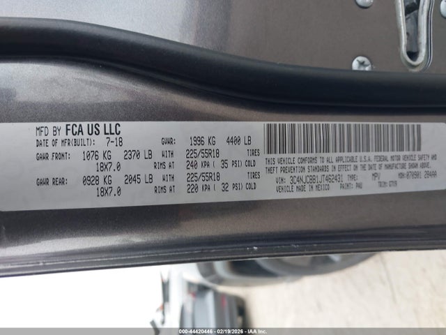 3C4NJCBB1JT462431 Jeep Compass Altitude Fwd