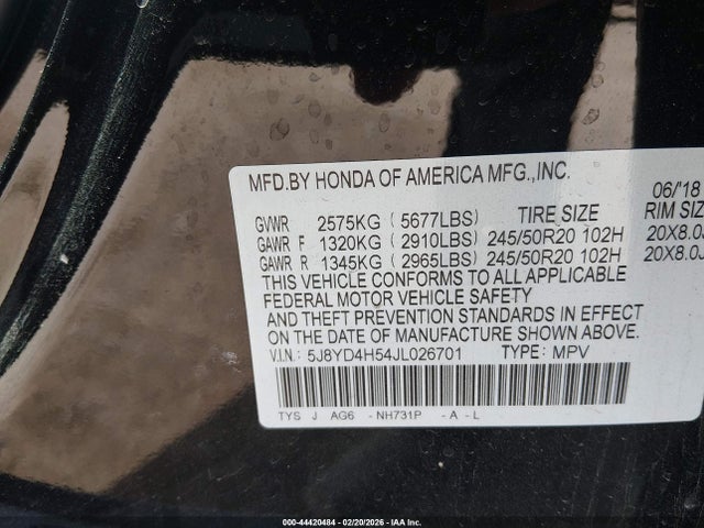 Продажа на аукционе авто 2018 Acura Mdx Technology Package   Acurawatch Plus Pkg, vin: 5J8YD4H54JL026701, номер лота: 44420484
