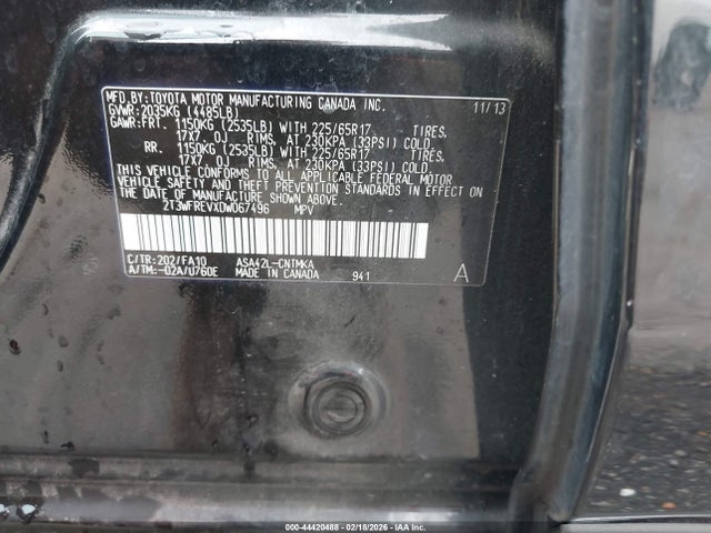 Продаж на аукціоні авто 2013 Toyota Rav4 Xle, vin: 2T3WFREVXDW067496, номер лоту: 44420488